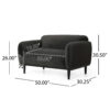 Loveseat Sofa - 50"Dark Gray Upholstered 2-Seater with Black Legs, Comfortable & Stylish for Living Room, Office, or Reading Nook - Image 7