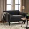 Loveseat Sofa - 50"Dark Gray Upholstered 2-Seater with Black Legs, Comfortable & Stylish for Living Room, Office, or Reading Nook - Image 4