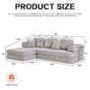 104" Boneless sofa,Sectional Compressed Couch with Chaise, Deep Seat Modular Sectional Sofa Chenille Memory Foam Sofa Boneless Couches for Living Room Bedroom, No Assembly Required - Image 5
