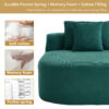 67.5''Chaise Lounge Chair 46'' Wide Seat Indoor Corduroy Oversized Sleeper Sofa for Living Room Deep Seat Lounge and Two Soft Pillows Convertible Boneless Sofa Bed, Green,No Assembly Required - Image 30