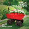 Four-wheeled electric cart 24V 180W lead-acid battery 264 lbs (120 kg) electric one-wheeled wheelbarrow 75L electric garden cart plastic pot capacity 2.6 cu.ft. wheelbarrow electric wheelbarrow - Image 2