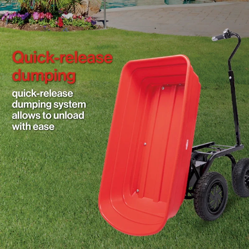 Four-wheeled electric cart 24V 180W lead-acid battery 264 lbs (120 kg) electric one-wheeled wheelbarrow 75L electric garden cart plastic pot capacity 2.6 cu.ft. wheelbarrow electric wheelbarrow - Image 12