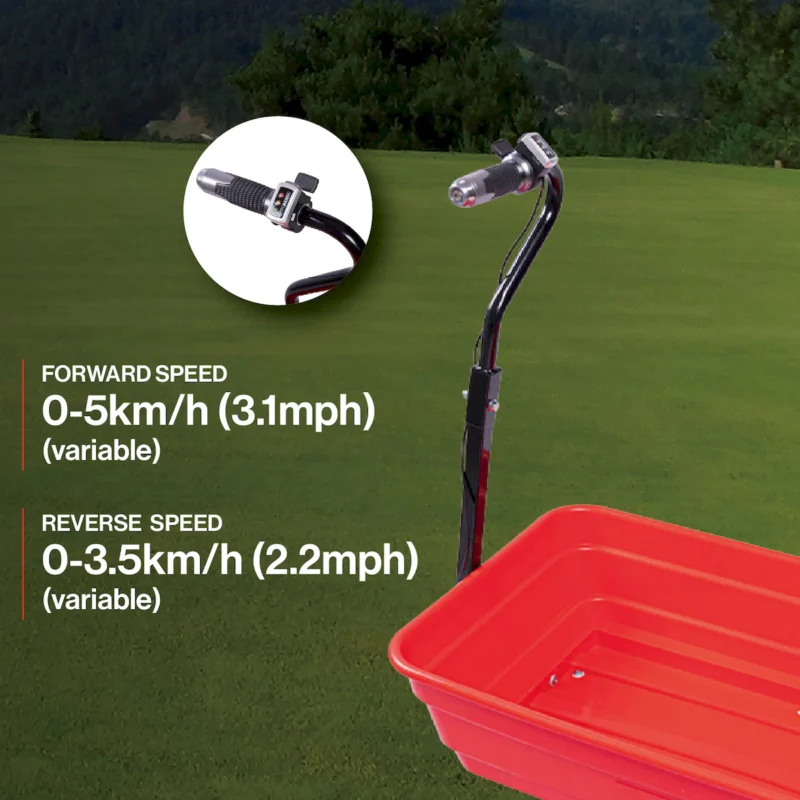 Four-wheeled electric cart 24V 180W lead-acid battery 264 lbs (120 kg) electric one-wheeled wheelbarrow 75L electric garden cart plastic pot capacity 2.6 cu.ft. wheelbarrow electric wheelbarrow - Image 14