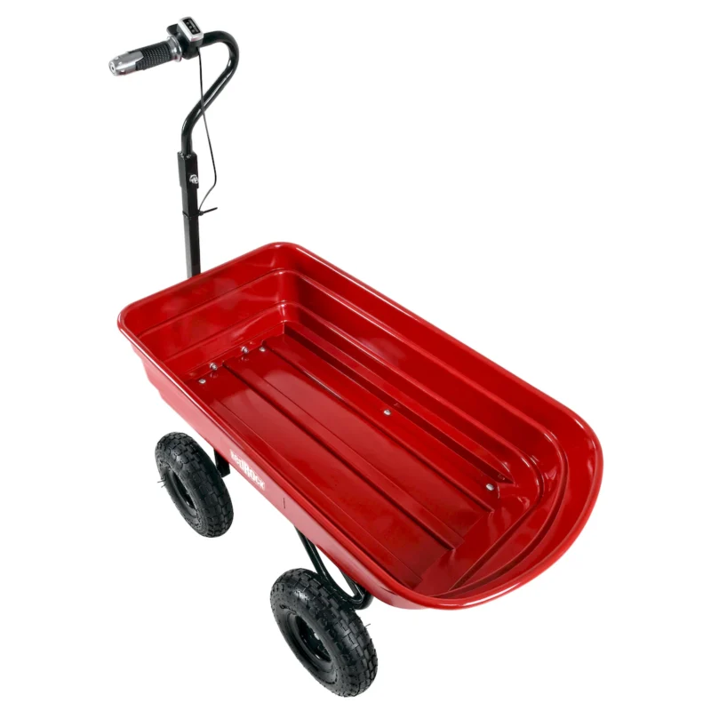 Four-wheeled electric cart 24V 180W lead-acid battery 264 lbs (120 kg) electric one-wheeled wheelbarrow 75L electric garden cart plastic pot capacity 2.6 cu.ft. wheelbarrow electric wheelbarrow - Image 4