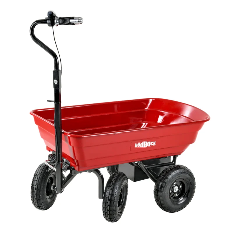 Four-wheeled electric cart 24V 180W lead-acid battery 264 lbs (120 kg) electric one-wheeled wheelbarrow 75L electric garden cart plastic pot capacity 2.6 cu.ft. wheelbarrow electric wheelbarrow - Image 8
