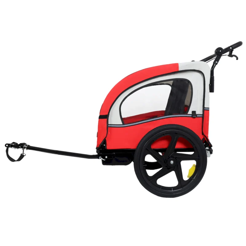 2-in-1 Double 2 Seat with 5-point safety harnesses Bicycle Bike Trailer Jogger Stroller for Kids Children Foldable Collapsible w/Pivot Front Wheel, Storage Bag - Image 12