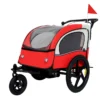 2-in-1 Double 2 Seat with 5-point safety harnesses Bicycle Bike Trailer Jogger Stroller for Kids Children Foldable Collapsible w/Pivot Front Wheel, Storage Bag - Image 8