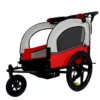 2-in-1 Double 2 Seat with 5-point safety harnesses Bicycle Bike Trailer Jogger Stroller for Kids Children Foldable Collapsible w/Pivot Front Wheel, Storage Bag - Image 10