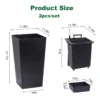 22"Tall Planter Set of 2, Outdoor＆Indoor Black Planter Pots, High Front Porch Planter Pots with Drainage Holes＆Water Level Monitor＆Inner Bucket, Automatic Watering, Black - Image 7