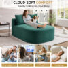 67.5''Chaise Lounge Chair 46'' Wide Seat Indoor Corduroy Oversized Sleeper Sofa for Living Room Deep Seat Lounge and Two Soft Pillows Convertible Boneless Sofa Bed, Green,No Assembly Required - Image 29