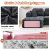 104" Boneless sofa,Sectional Compressed Couch with Chaise, Deep Seat Modular Sectional Sofa Chenille Memory Foam Sofa Boneless Couches for Living Room Bedroom, No Assembly Required - Image 15