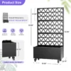 Metal Planter Box with Trellis Raised Garden Bed - 72.05"x35.83"x16.14", Trellis Privacy Screen for Climbing Plants, Vegetables, Vines(Assembly Required) - Image 2