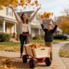 Wooden carriage + four-wheel design, Load-bearing capacity: 260LBS,Children's outdoor stroller, bringing joy to childhood outdoors - Image 16