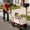 Wooden carriage + four-wheel design, Load-bearing capacity: 260LBS,Children's outdoor stroller, bringing joy to childhood outdoors - Image 17