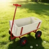 Wooden carriage + four-wheel design, Load-bearing capacity: 260LBS,Children's outdoor stroller, bringing joy to childhood outdoors - Image 3