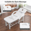 Professional Black Beauty Bed with Removable Headrest & Breast Cushions, Armrests and Storage Shelf for Massage, Facial, Tattoo & Spa - Image 3