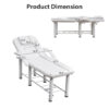 Professional Black Beauty Bed with Removable Headrest & Breast Cushions, Armrests and Storage Shelf for Massage, Facial, Tattoo & Spa - Image 6