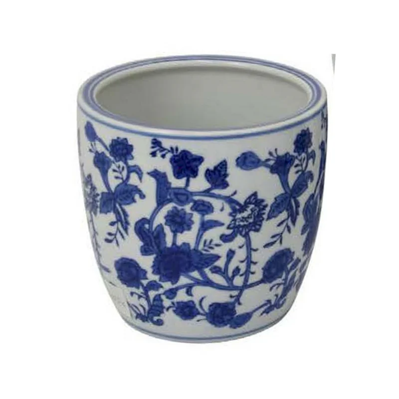 Garden Planter Set of 3, Classical Ceramic Blue White Floral Pattern - Image 5