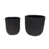 Large Round Planters Set of 2 (15.75"x14.96" & 12.2" x13.39'') - Lightweight Magnesium Oxide Plant Pot with Texture -Concrete Planter Pots with Drainage Hole – Indoor & Outdoor Use - Image 4