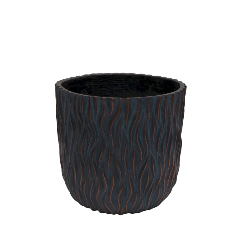 Large Round Planters Set of 2 (15.75"x14.96" & 12.2" x13.39'') - Lightweight Magnesium Oxide Plant Pot with Texture -Concrete Planter Pots with Drainage Hole – Indoor & Outdoor Use - Image 6