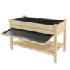 Raised Garden Bed 48x23x31.1-inch Elevated Wood Planter with Water Collection Tray, Storage Shelf, Protective Liner - Image 4