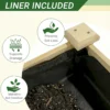 Raised Garden Bed 48x23x31.1-inch Elevated Wood Planter with Water Collection Tray, Storage Shelf, Protective Liner - Image 9