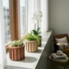 Round Strata Planter SM - Dark Brown - Image 6