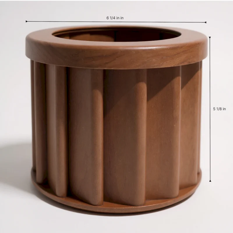 Round Strata Planter SM - Dark Brown - Image 7