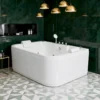 KORRA 61 Inch Acrylic Whirlpool Massage Bathtub for 2 Person 16 Water Jets LED Lights Heater for Jacuzzi Spa Massage  - Image 6