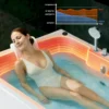 KORRA 61 Inch Acrylic Whirlpool Massage Bathtub for 2 Person 16 Water Jets LED Lights Heater for Jacuzzi Spa Massage  - Image 12