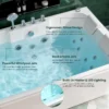 KORRA 61 Inch Acrylic Whirlpool Massage Bathtub for 2 Person 16 Water Jets LED Lights Heater for Jacuzzi Spa Massage  - Image 8