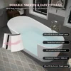 55" Acrylic Freestanding Bathtub, Deep Soaking Contemporary Stand Alone Bath Tub with Pop-up Drain & Integrated Overflow, Chrome-Finish Drain Cover, Glossy White GF-26A04-55 - Image 4