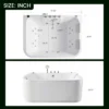 KORRA 61 Inch Acrylic Whirlpool Massage Bathtub for 2 Person 16 Water Jets LED Lights Heater for Jacuzzi Spa Massage  - Image 10