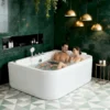 KORRA 61 Inch Acrylic Whirlpool Massage Bathtub for 2 Person 16 Water Jets LED Lights Heater for Jacuzzi Spa Massage  - Image 4