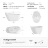 55" Acrylic Freestanding Bathtub, Deep Soaking Contemporary Stand Alone Bath Tub with Pop-up Drain & Integrated Overflow, Chrome-Finish Drain Cover, Glossy White GF-26A04-55 - Image 12