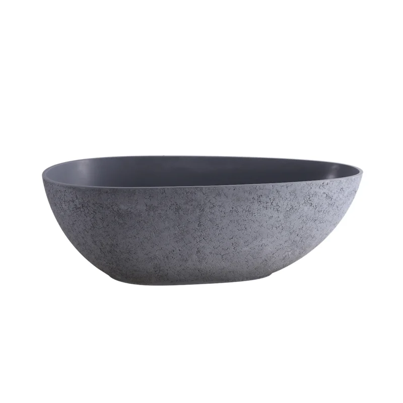 65 inch freestanding solid surface soaking bathtub for bathroom - Image 4