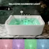 KORRA 61 Inch Acrylic Whirlpool Massage Bathtub for 2 Person 16 Water Jets LED Lights Heater for Jacuzzi Spa Massage  - Image 2