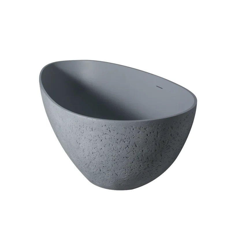 65 inch freestanding solid surface soaking bathtub for bathroom - Image 3