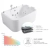 KORRA 61 Inch Acrylic Whirlpool Massage Bathtub for 2 Person 16 Water Jets LED Lights Heater for Jacuzzi Spa Massage  - Image 3