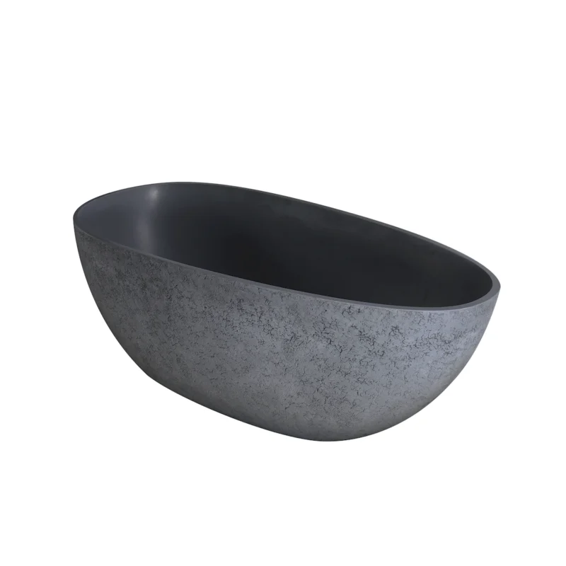 65 inch freestanding solid surface soaking bathtub for bathroom - Image 7