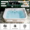 KORRA 61 Inch Acrylic Whirlpool Massage Bathtub for 2 Person 16 Water Jets LED Lights Heater for Jacuzzi Spa Massage  - Image 14