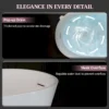 55" Acrylic Freestanding Bathtub, Deep Soaking Contemporary Stand Alone Bath Tub with Pop-up Drain & Integrated Overflow, Chrome-Finish Drain Cover, Glossy White GF-26A04-55 - Image 7