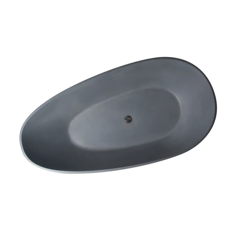 65 inch freestanding solid surface soaking bathtub for bathroom - Image 6