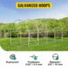 Walk-in Tunnel Greenhouse, 12 x 7 x 7 ft Portable Plant Hot House w/ Galvanized Steel Hoops, 1 Top Beam, Diagonal Poles, Zippered Door & 6 Roll-up Windows, Green  - Image 8