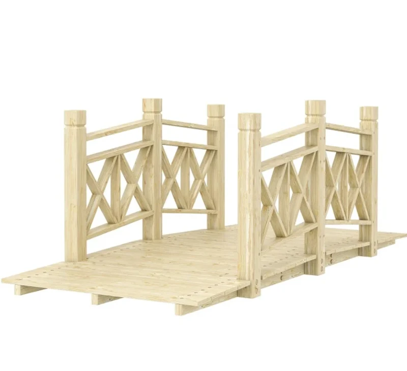 Garden Bridge Footbridge for Backyard Ponds, Creeks, Streams,Wooden Garden Bridge - Image 8