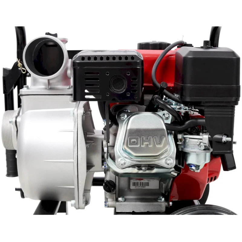 Gas Engine Powered Water Pump 3" inlet&outlet, Flow:264Gpm , 7HP Engine 212CC, EPA Certificated, 3in NPT Connector, 3in to 2in coupler 2in1, 50 ft Discharge Hose, 12 ft Suction Hose, Wheels and Handle  - Image 2