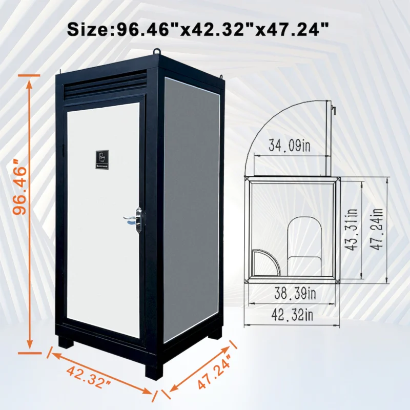 Person Portable Toilet Cabin – Outdoor Restroom with Light, Sink & Vent Fan  - Image 10