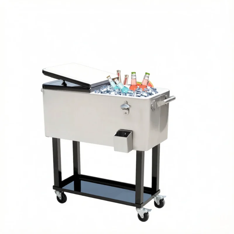 Outdoor Drink Cooler Cart,Mobile Cooling Bins,Ice Chest - Image 17