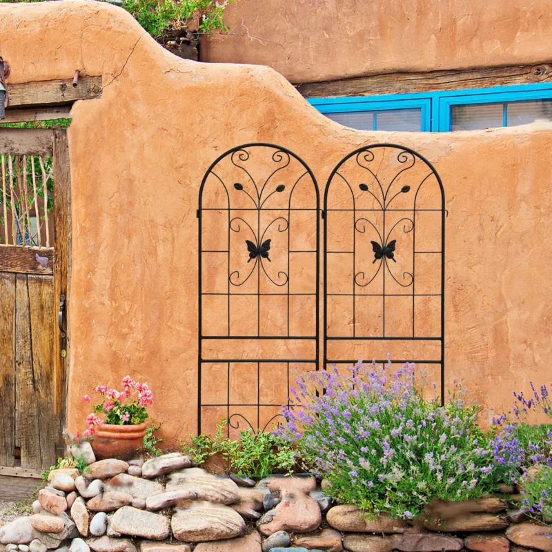 4 Pack Metal Garden Trellis 71" x 19.7" Rustproof Trellis for Climbing Plants Outdoor Flower Support Black - Image 2