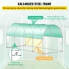 Walk-in Tunnel Greenhouse, 14.8 x 6.6 x 6.6 ft Portable Plant Hot House w/ Galvanized Steel Hoops, 1 Top Beam, Diagonal Poles, Zippered Door & 8 Roll-up Windows, Green - Image 4